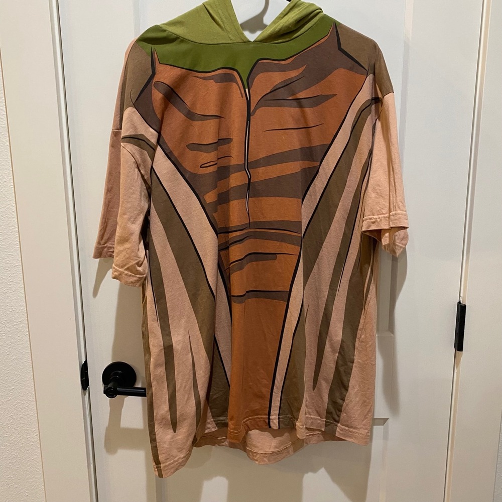 Star Wars Yoda Costume Hoodie Mens Large Brown Green Short Sleeve M5T5356SWV